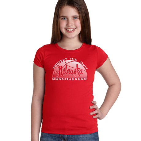 Nebraska Huskers Girls Tee Shirt - Script Nebraska Basketball