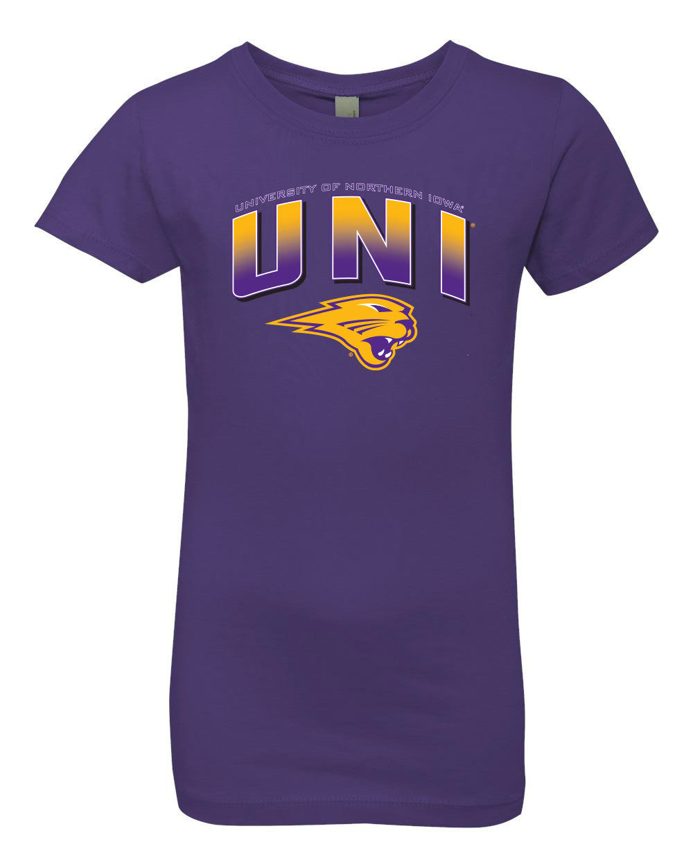 Northern Iowa Panthers Girls Tee Shirt Uni Full Color Fade Primary Logo X Large by CornBorn