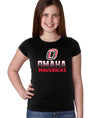 Omaha Mavericks Girls Tee Shirt - Full Color Fade Omaha