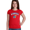 Kansas Jayhawks Girls Tee Shirt - Full Color Fade Kansas Logo