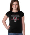 North Carolina State Wolfpack Girls Tee Shirt - 3-Stripe Primary Logo