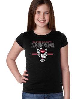 North Carolina State Wolfpack Girls Tee Shirt - 3-Stripe Primary Logo