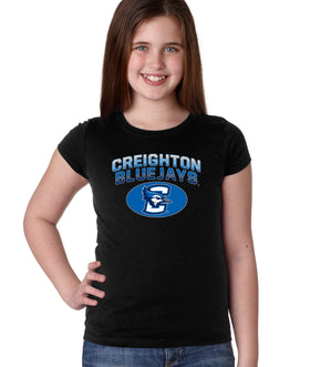 Creighton Bluejays Girls Tee Shirt - Full Color Fade Primary Logo Oval