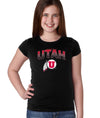 Utah Utes Girls Tee Shirt - Full Color Fade Utah Utes Logo