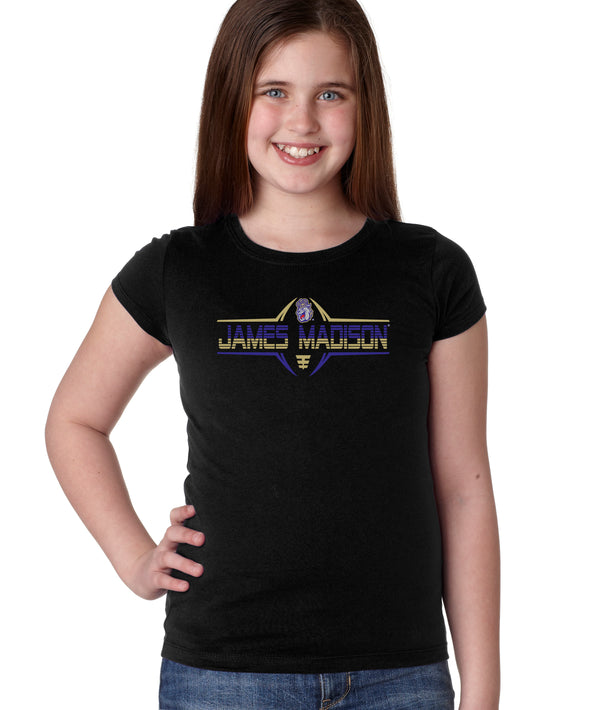 James Madison Dukes Girls Tee Shirt - Striped James Madison Football Laces