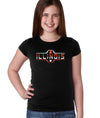 Illinois Fighting Illini Girls Tee Shirt - Striped Illinois Football Laces