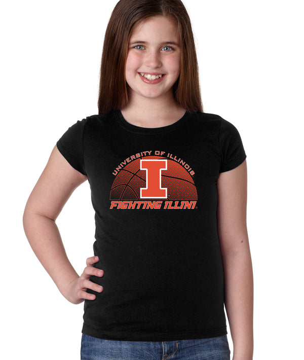 Illinois Fighting Illini Girls Tee Shirt - University of Illinois Basketball