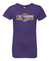 LSU Tigers Girls Tee Shirt - Striped Tigers Football Laces