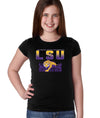 LSU Tigers Girls Tee Shirt - LSU Tiger Stadium Full Color Fade