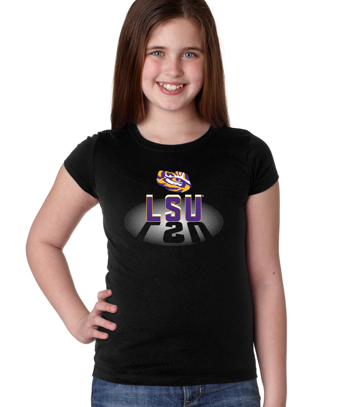 LSU Tigers Girls Tee Shirt - Spotlight and Shadow LSU