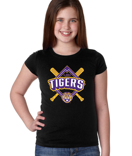 LSU Tigers Girls Tee Shirt - LSU Baseball Diamond