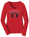 Women's Nebraska Huskers Long Sleeve V-Neck Tee Shirt - Full Color Huskers Fade with Block N