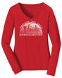 Women's Nebraska Huskers Long Sleeve V-Neck Tee Shirt - Script Nebraska Basketball