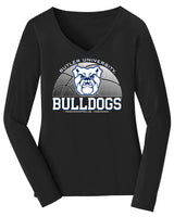 Women's Butler Bulldogs Long Sleeve V-Neck Tee Shirt - Butler Bulldogs Basketball