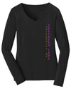 Women's Northern Iowa Panthers Long Sleeve V-Neck Tee Shirt - Vertical University of Northern Iowa