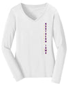 Women's Northern Iowa Panthers Long Sleeve V-Neck Tee Shirt - Vertical University of Northern Iowa