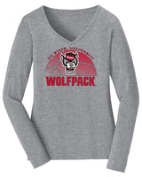Women's North Carolina State Wolfpack Long Sleeve V-Neck Tee Shirt - NC State Basketball