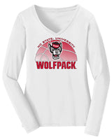 Women's North Carolina State Wolfpack Long Sleeve V-Neck Tee Shirt - NC State Basketball