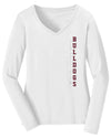 Women's Mississippi State Bulldogs Long Sleeve V-Neck Tee Shirt - Vert MSU