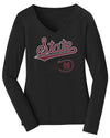 Women's Mississippi State Bulldogs Long Sleeve V-Neck Tee Shirt - Mississippi State Baseball