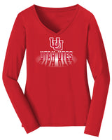 Women's Utah Utes Long Sleeve V-Neck Tee Shirt - Spotlight Shadow Utah Utes