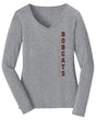 Women's Texas State Bobcats Long Sleeve V-Neck Tee Shirt - Vertical Texas State Bobcats