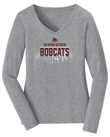 Women's Texas State Bobcats Long Sleeve V-Neck Tee Shirt - Spotlight Bobcats