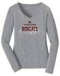 Women's Texas State Bobcats Long Sleeve V-Neck Tee Shirt - Spotlight Bobcats