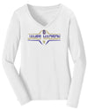 Women's James Madison Dukes Long Sleeve V-Neck Tee Shirt - Striped James Madison Football Laces