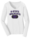 Women's K-State Wildcats Long Sleeve V-Neck Tee Shirt - Full Color K-State Wildcats Fade