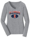 Women's Illinois Fighting Illini Long Sleeve V-Neck Tee Shirt - Full Color Fade Illinois Arch