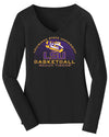 Women's LSU Tigers Long Sleeve V-Neck Tee Shirt - LSU Basketball Geaux Tigers