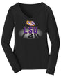 Women's LSU Tigers Long Sleeve V-Neck Tee Shirt - Spotlight and Shadow LSU