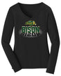 Women's NDSU Bison Long Sleeve V-Neck Tee Shirt - Spotlight Bison