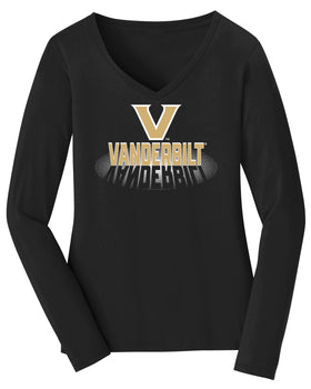 Women's Vanderbilt Commodores Long Sleeve V-Neck Shirt - Spotlight Vanderbilt