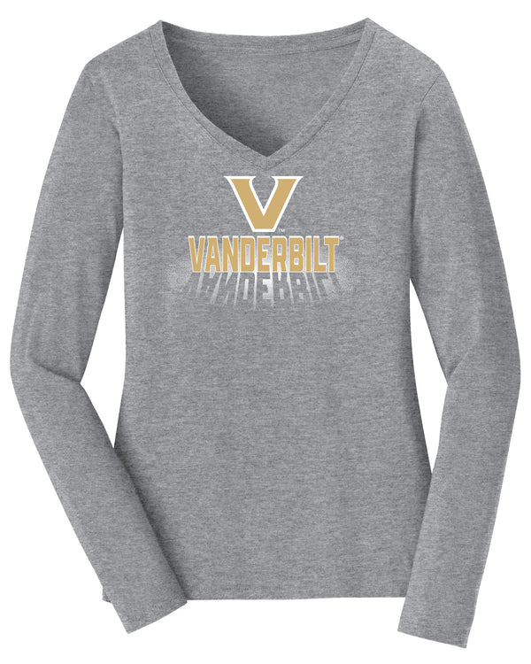 Women's Vanderbilt Commodores Long Sleeve V-Neck Shirt - Spotlight Vanderbilt