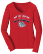 Women's Gonzaga Bulldogs Long Sleeve V-Neck Tee Shirt - Zags Full Color Fade
