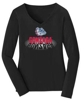 Women's Gonzaga Bulldogs Long Sleeve V-Neck Tee Shirt - Spotlight Gonzaga