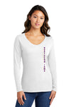 Women's Northern Iowa Panthers Long Sleeve V-Neck Tee Shirt - Vertical University of Northern Iowa