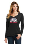 Women's Gonzaga Bulldogs Long Sleeve V-Neck Tee Shirt - Gonzaga Basketball