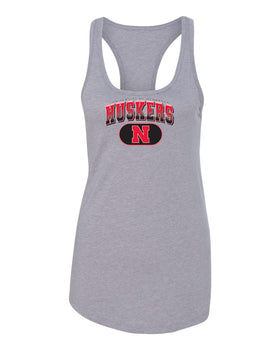 Women's Nebraska Huskers Tank Top - Full Color Huskers Fade with Block N