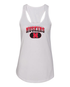 Women's Nebraska Huskers Tank Top - Full Color Huskers Fade with Block N