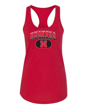 Women's Nebraska Huskers Tank Top - Full Color Huskers Fade with Block N