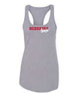 Women's Nebraska Huskers Tank Top - Script Huskers Overlap Nebraska