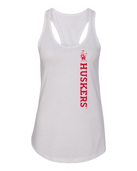 Women's Nebraska Huskers Tank Top - Vertical Huskers Herbie Husker