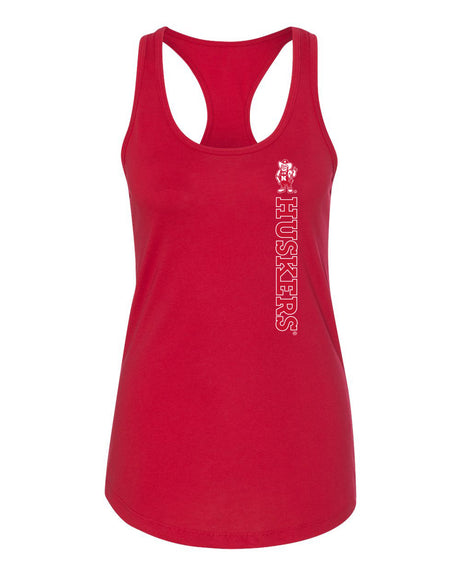 Women's Nebraska Huskers Tank Top - Vertical Huskers Herbie Husker