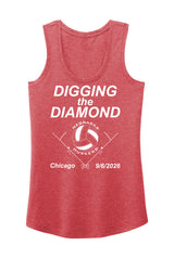 Women's Nebraska Huskers Tank Top - Nebraska Volleyball Digging the Diamond