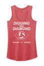 Women's Nebraska Huskers Tank Top - Nebraska Volleyball Digging the Diamond