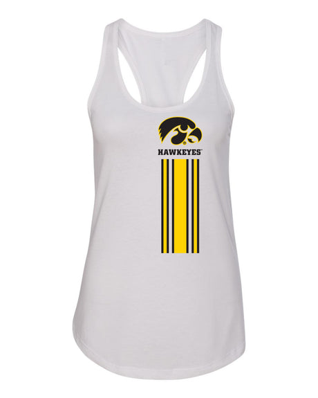 Women's Iowa Hawkeyes Tank Top - Vert Stripe with Tigerhawk