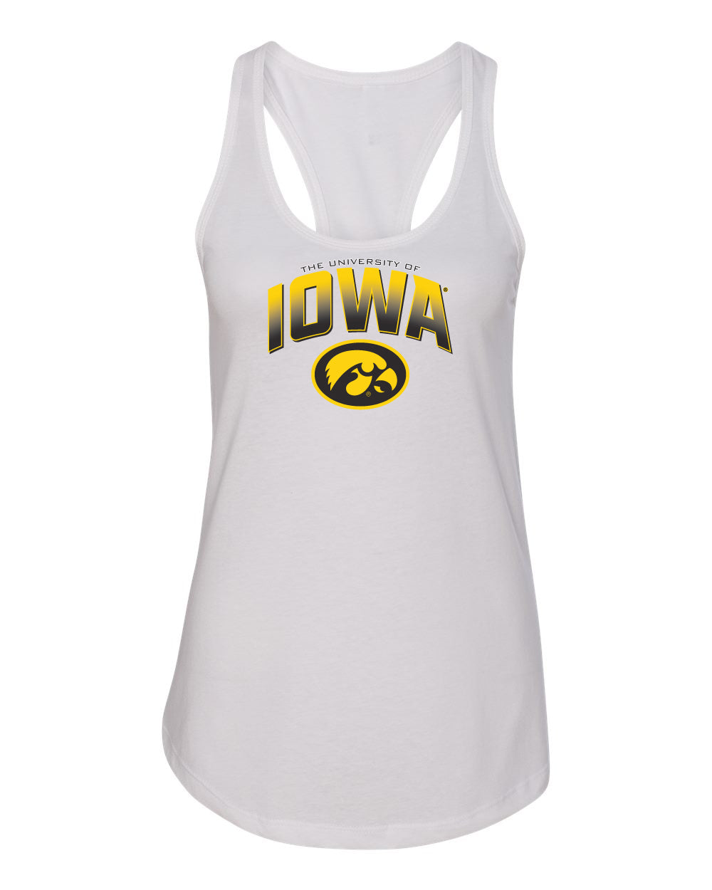 Women's Iowa Hawkeyes Tank Top - Full Color IOWA Fade Tigerhawk Oval